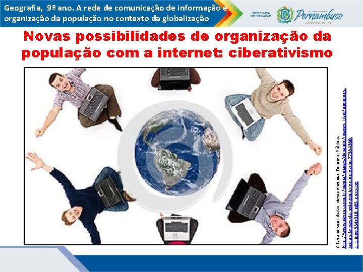 Ciberativismo. Autor: desconhecido. Domínio Público. http: //www. dercio. com. br/media/images/dynamic/images_blog/membrossociais-felizes-da-rede-em-torno-do-globo-273843601_1. jpeg. 554 x 318_q
