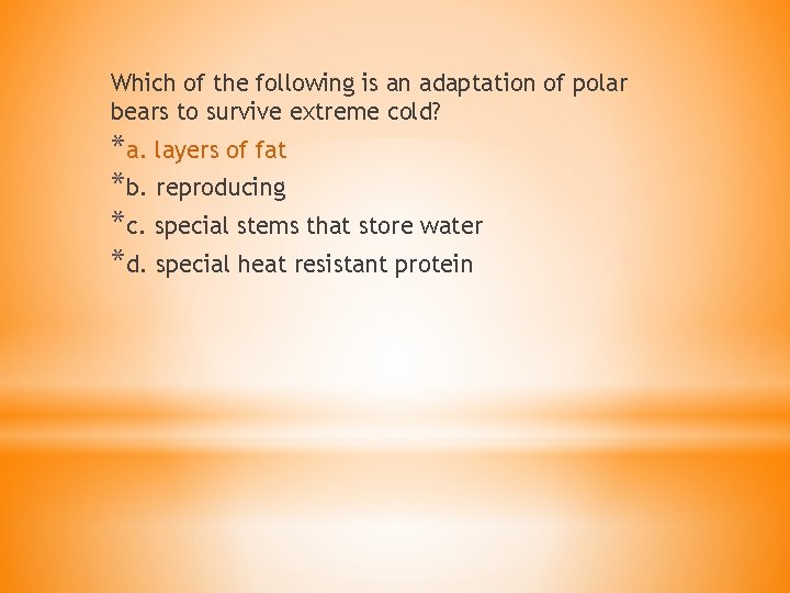 Which of the following is an adaptation of polar bears to survive extreme cold?