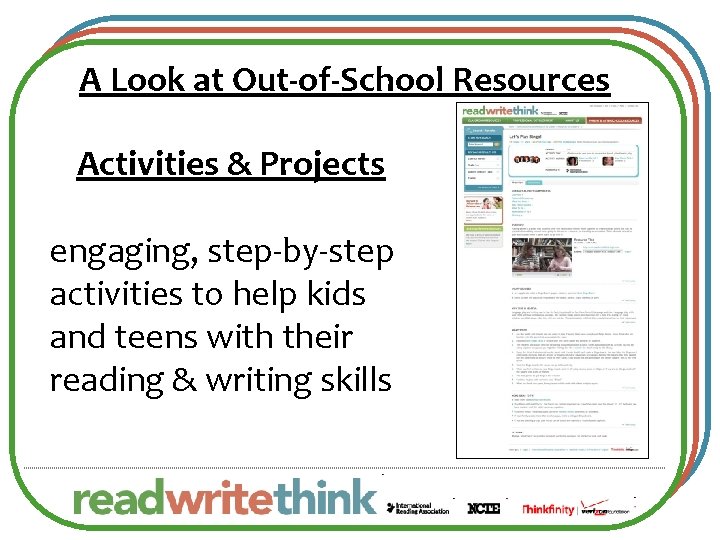 A Look at Out-of-School Resources Activities & Projects engaging, step-by-step activities to help kids