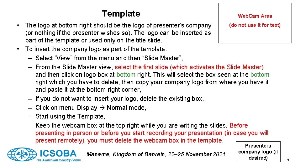 Template Web. Cam Area (do not use it for text) • The logo at