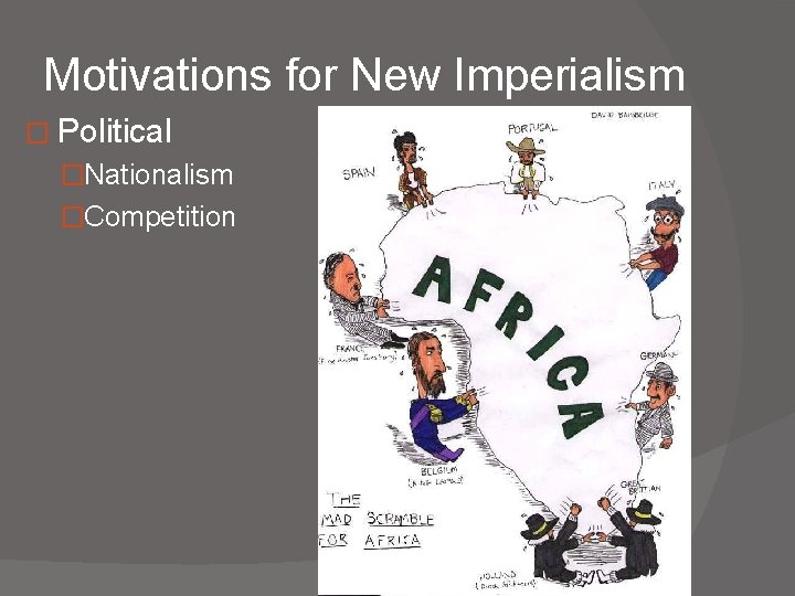 Motivations for New Imperialism � Political �Nationalism �Competition 