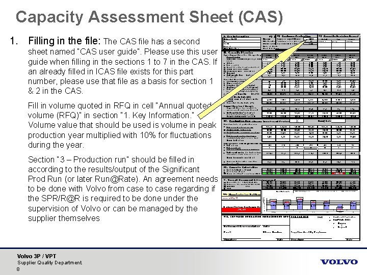 Capacity Assessment Sheet (CAS) 1. Filling in the file: The CAS file has a