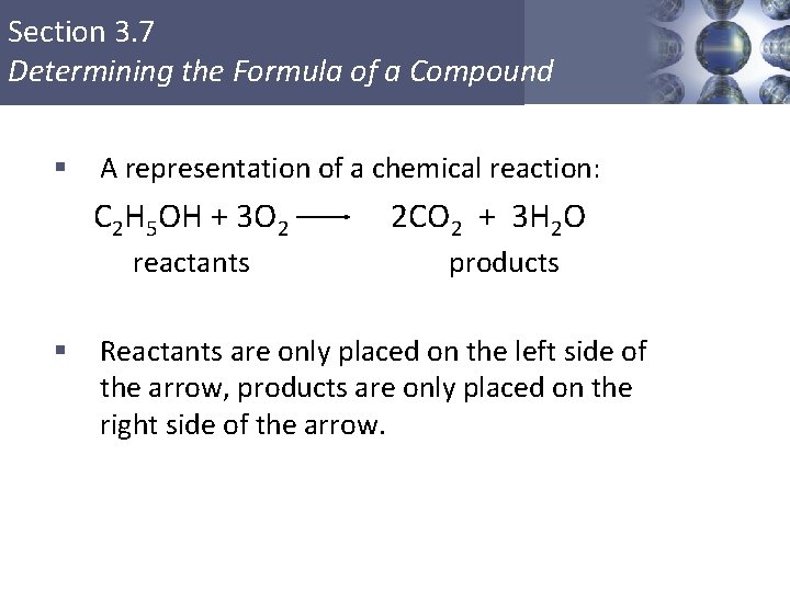 Section 3. 7 Determining the Formula of a Compound § A representation of a