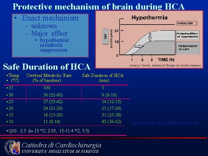 Protective mechanism of brain during HCA • Exact mechanism – unknown – Major effect
