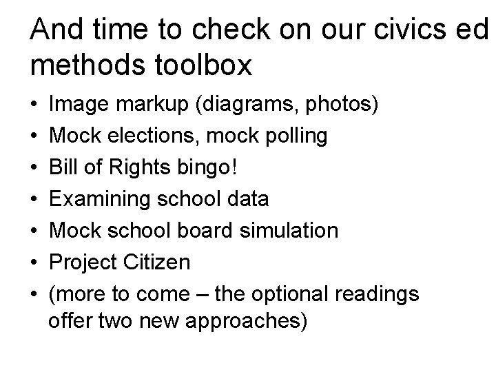 And time to check on our civics ed methods toolbox • • Image markup