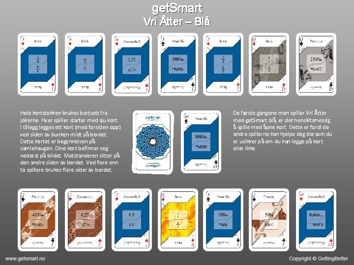get. Smart Vri Åtter – Blå Hele kortstokken brukes bortsett fra jokerne. Hver spiller