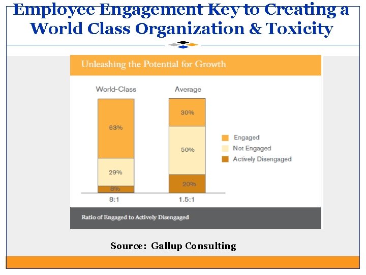 Employee Engagement Key to Creating a World Class Organization & Toxicity Source: Gallup Consulting
