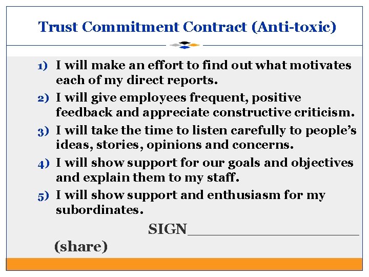 Trust Commitment Contract (Anti-toxic) 1) I will make an effort to find out what