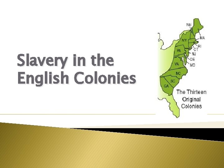 Slavery in the English Colonies 