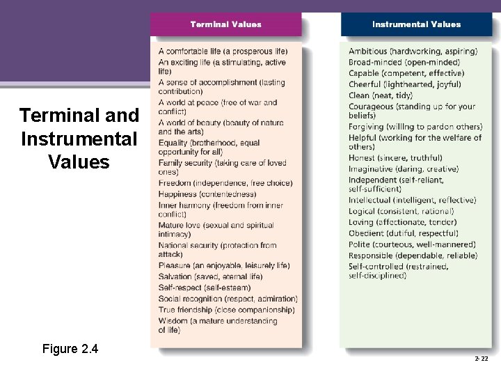 Terminal and Instrumental Values Figure 2. 4 2 -22 