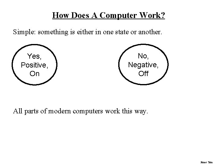 How Does A Computer Work? Simple: something is either in one state or another.