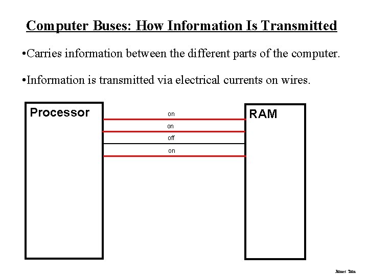 Computer Buses: How Information Is Transmitted • Carries information between the different parts of