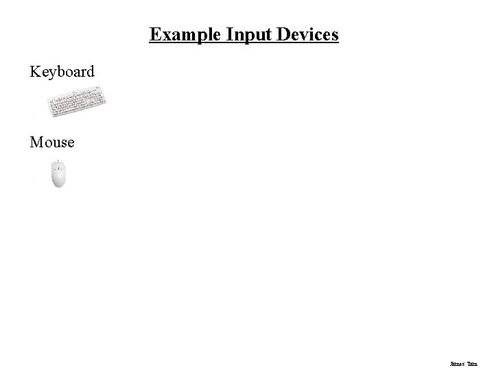 Example Input Devices Keyboard Mouse James Tam 