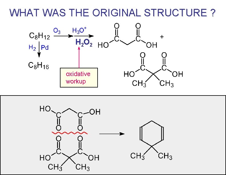 WHAT WAS THE ORIGINAL STRUCTURE ? H 2 O 2 oxidative workup 