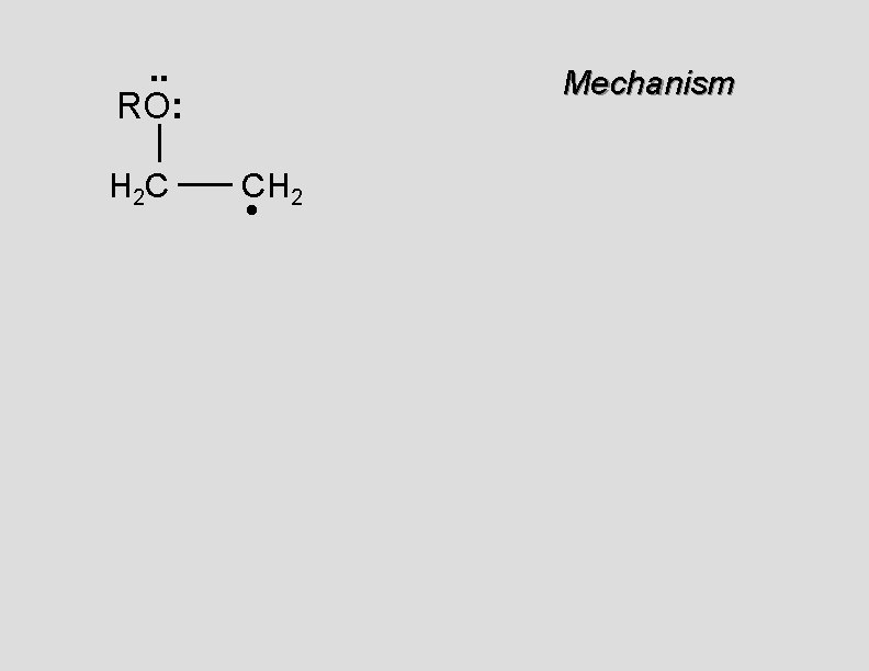 . . RO: H 2 C Mechanism CH 2 • 