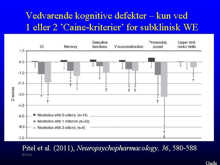 Vedvarende kognitive defekter – kun ved 1 eller 2 ’Caine-kriterier’ for subklinisk WE Pitel