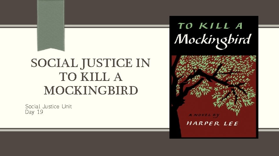 SOCIAL JUSTICE IN TO KILL A MOCKINGBIRD Social Justice Unit Day 19 