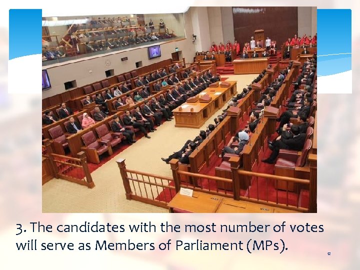 3. The candidates with the most number of votes will serve as Members of