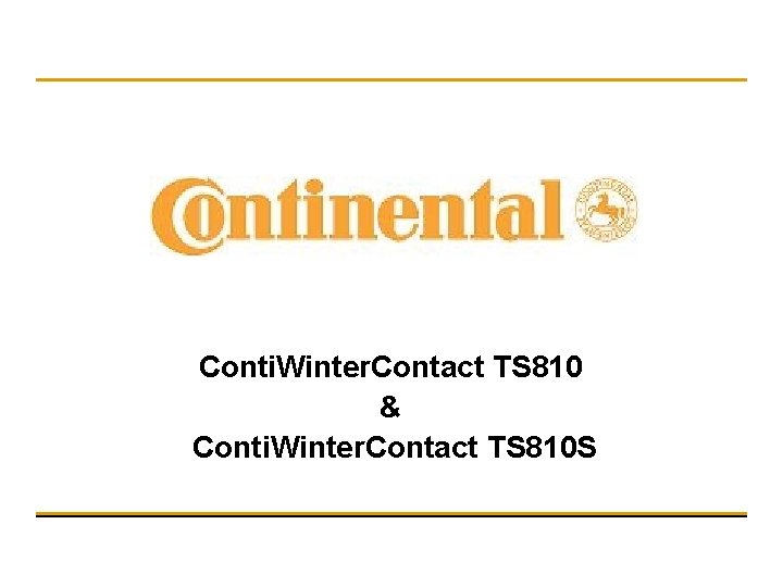 Conti. Winter. Contact TS 810 & Conti. Winter. Contact TS 810 S Conti Winter