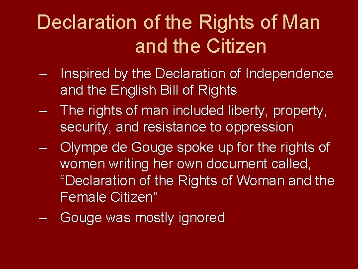Declaration of the Rights of Man and the Citizen – Inspired by the Declaration