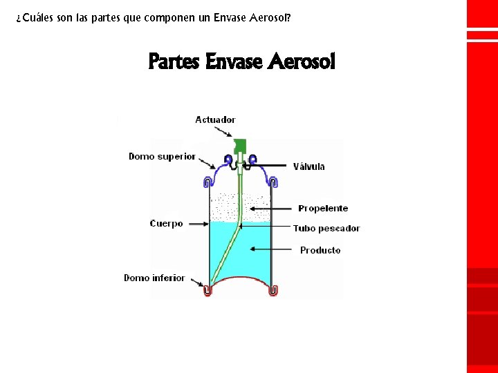 ¿Cuáles son las partes que componen un Envase Aerosol? Partes Envase Aerosol 