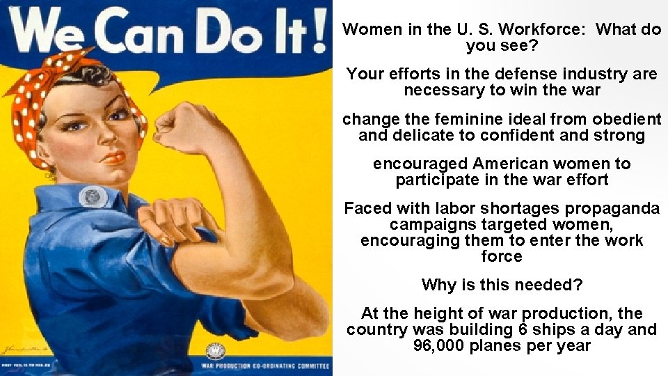 Women in the U. S. Workforce: What do you see? Your efforts in the