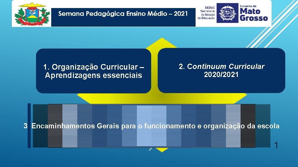 1. Organização Curricular – Aprendizagens essenciais 2. Continuum Curricular 2020/2021 3. Encaminhamentos Gerais para