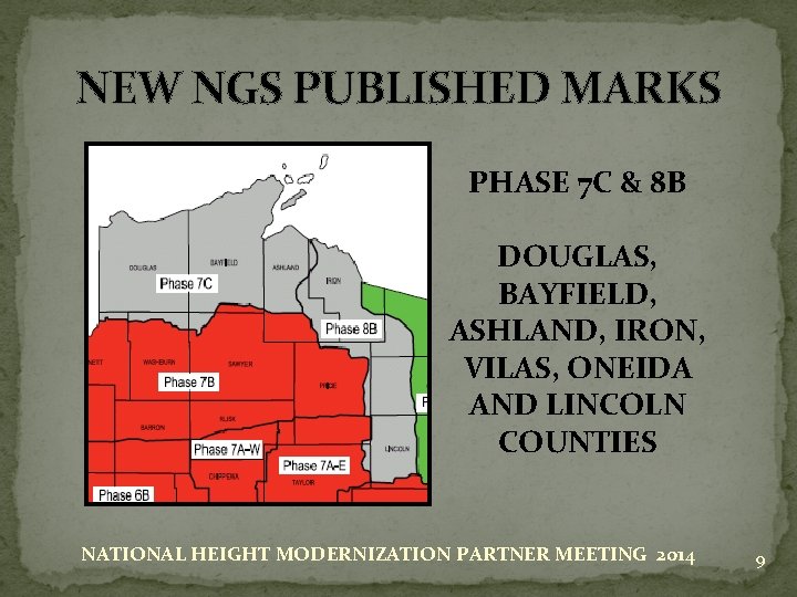 NEW NGS PUBLISHED MARKS PHASE 7 C & 8 B DOUGLAS, BAYFIELD, ASHLAND, IRON,