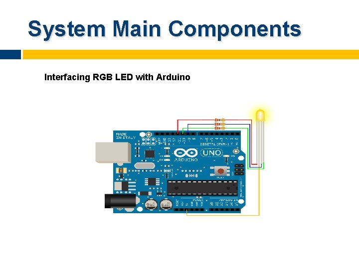 System Main Components Interfacing RGB LED with Arduino 