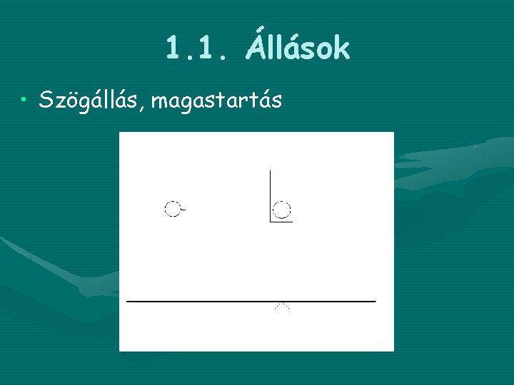 1. 1. Állások • Szögállás, magastartás 