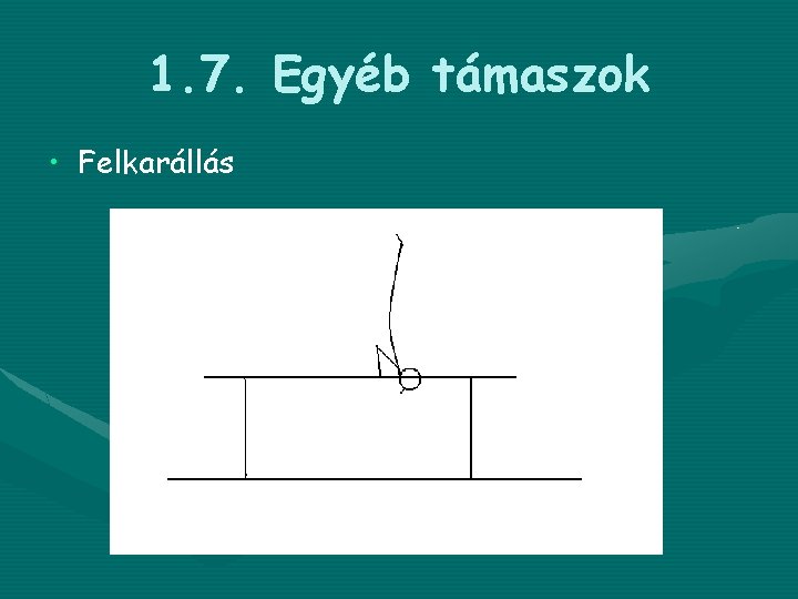 1. 7. Egyéb támaszok • Felkarállás 