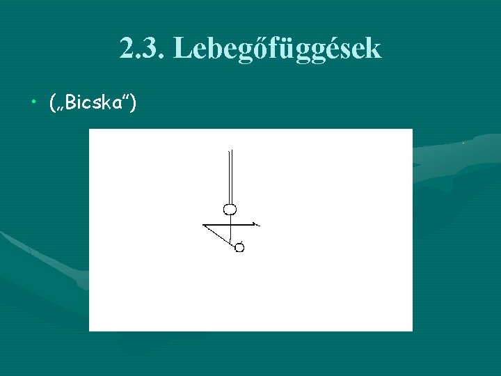 2. 3. Lebegőfüggések • („Bicska”) 