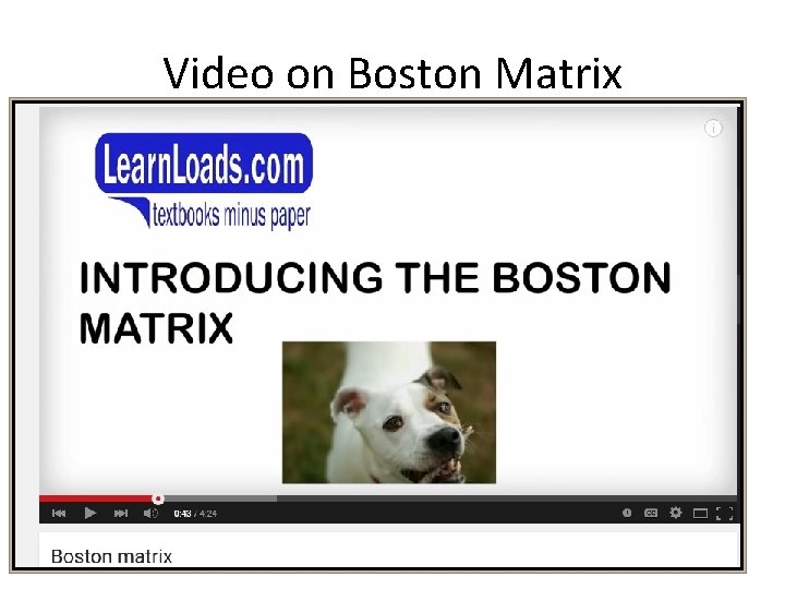 Video on Boston Matrix 