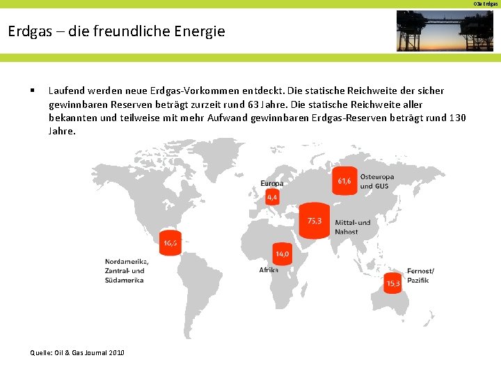 03 a Erdgas – die freundliche Energie § Laufend werden neue Erdgas-Vorkommen entdeckt. Die