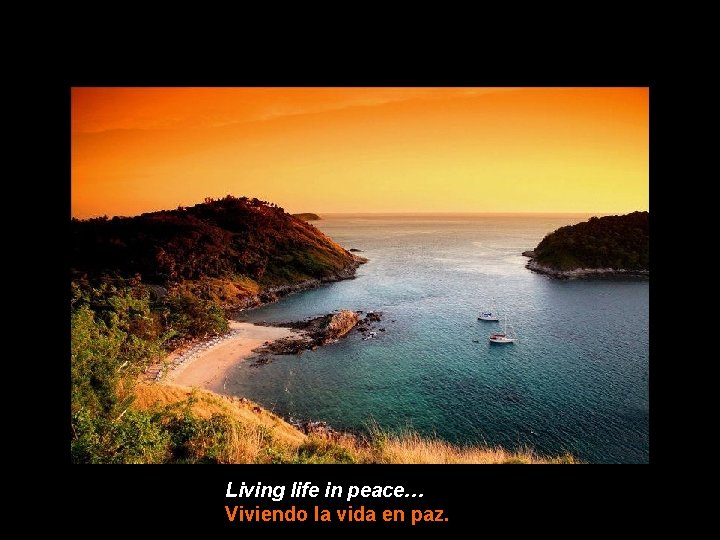 Living life in peace… Viviendo la vida en paz. 