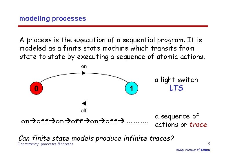 modeling processes A process is the execution of a sequential program. It is modeled