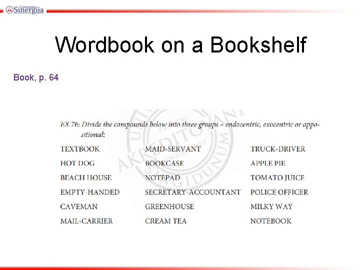 Wordbook on a Bookshelf Book, p. 64 Wordbook on a Bookshelf Book, p. 64