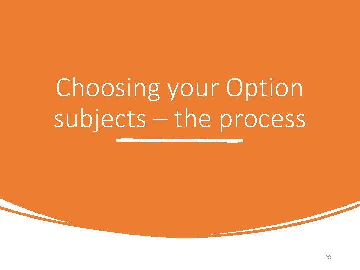 Choosing your Option subjects – the process 28 