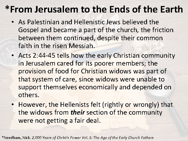 *From Jerusalem to the Ends of the Earth • As Palestinian and Hellenistic Jews