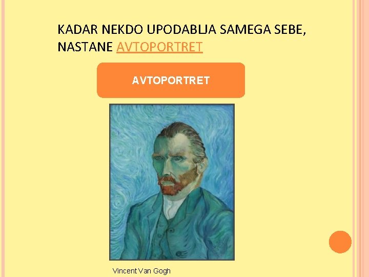 KADAR NEKDO UPODABLJA SAMEGA SEBE, NASTANE AVTOPORTRET Vincent Van Gogh 