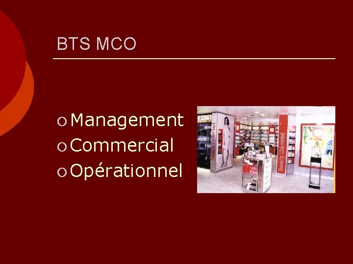 BTS MCO ¡ Management ¡ Commercial ¡ Opérationnel 