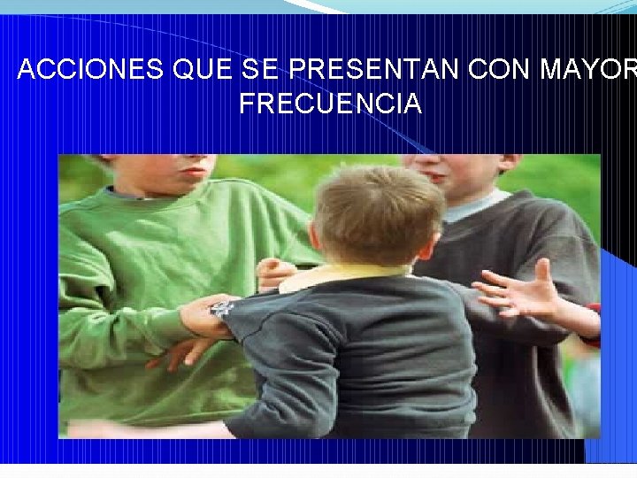 ACCIONES QUE SE PRESENTAN CON MAYOR FRECUENCIA 