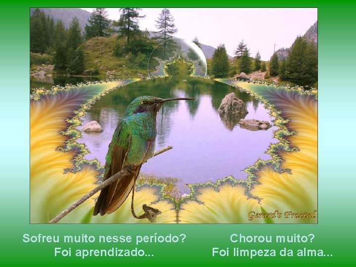 Sofreu muito nesse período? Foi aprendizado. . . Chorou muito? Foi limpeza da alma. Sofreu muito nesse período? Foi aprendizado. . . Chorou muito? Foi limpeza da alma.