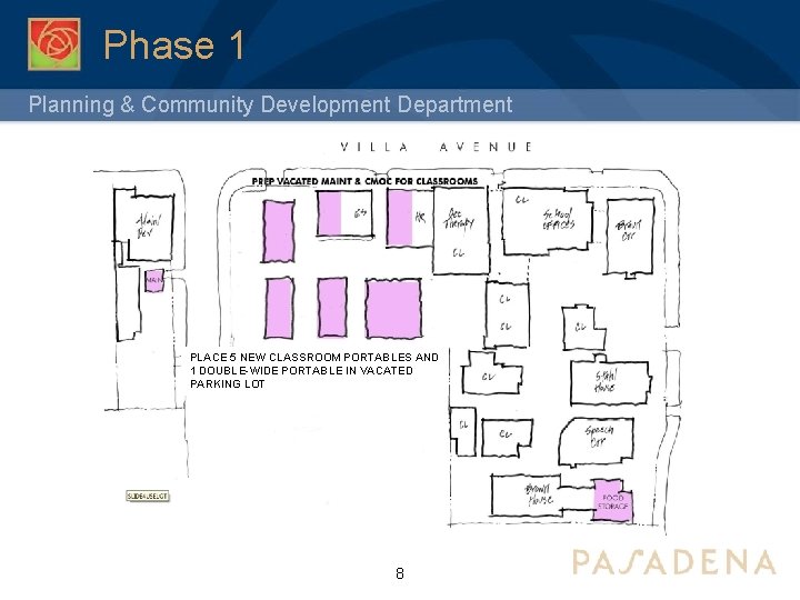 Phase 1 Planning & Community Development Department PLACE 5 NEW CLASSROOM PORTABLES AND 1