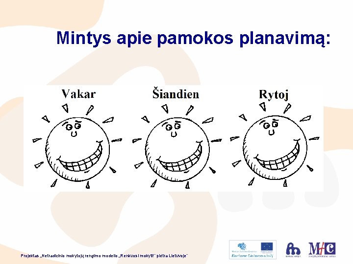 Mintys apie pamokos planavimą: Projektas „Netradicinio mokytojų rengimo modelio „Renkuosi mokyti!” plėtra Lietuvoje” 