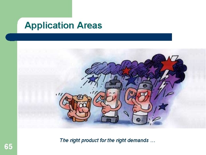Application Areas 65 The right product for the right demands … 