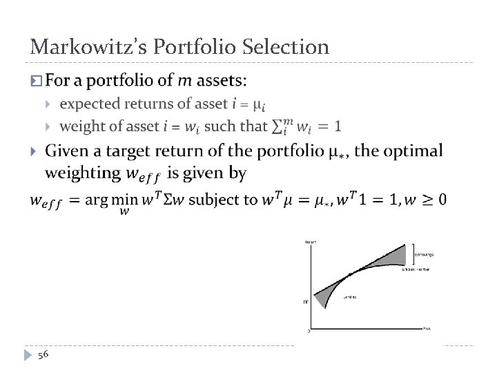 Markowitz’s Portfolio Selection � 56 