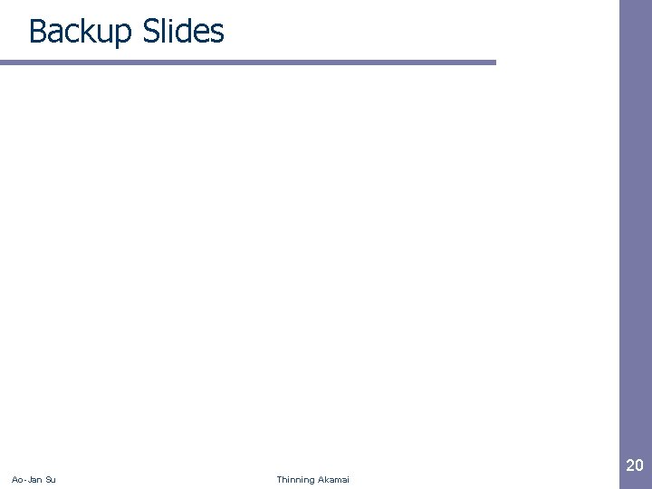 Backup Slides Ao-Jan Su Thinning Akamai 20 