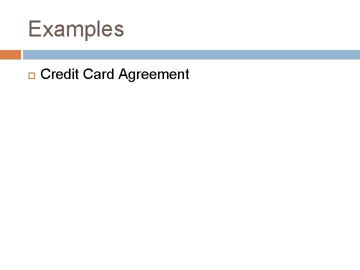 Examples Credit Card Agreement 