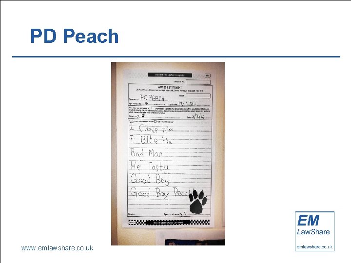 PD Peach www. emlawshare. co. uk 